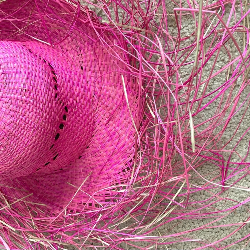 Summer Beach Pool Hot Pink Straw Hat